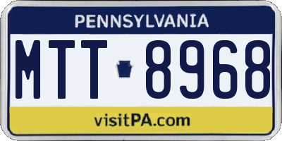 PA license plate MTT8968