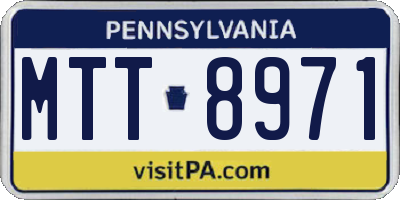 PA license plate MTT8971