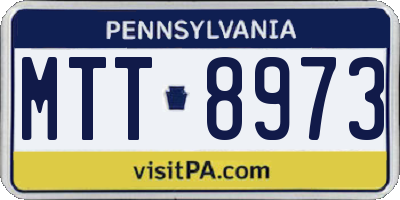 PA license plate MTT8973