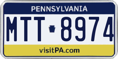 PA license plate MTT8974