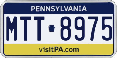 PA license plate MTT8975