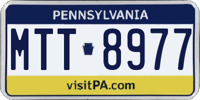 PA license plate MTT8977