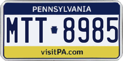 PA license plate MTT8985