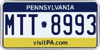 PA license plate MTT8993