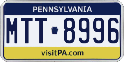 PA license plate MTT8996