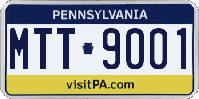 PA license plate MTT9001