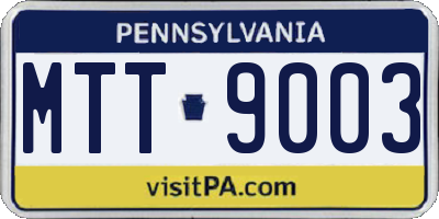 PA license plate MTT9003