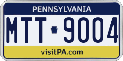 PA license plate MTT9004