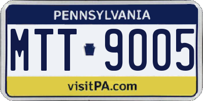 PA license plate MTT9005