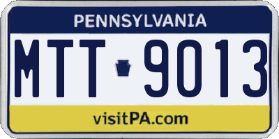PA license plate MTT9013