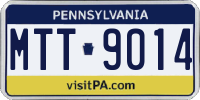 PA license plate MTT9014