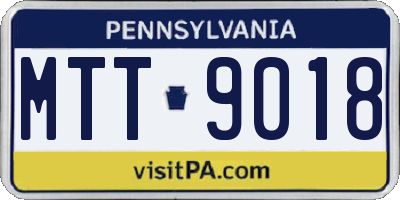 PA license plate MTT9018