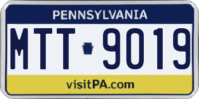 PA license plate MTT9019