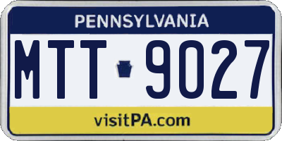 PA license plate MTT9027