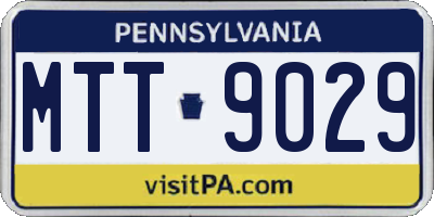 PA license plate MTT9029