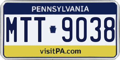 PA license plate MTT9038