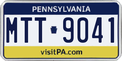 PA license plate MTT9041