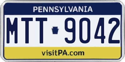 PA license plate MTT9042