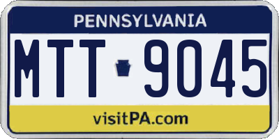 PA license plate MTT9045