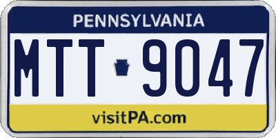 PA license plate MTT9047