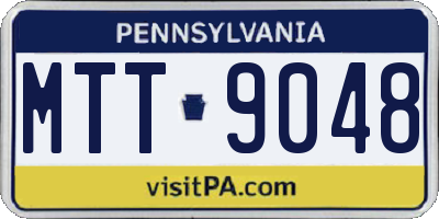 PA license plate MTT9048