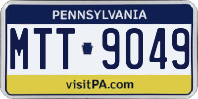 PA license plate MTT9049