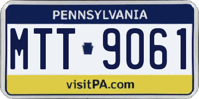 PA license plate MTT9061