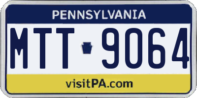 PA license plate MTT9064