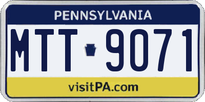 PA license plate MTT9071