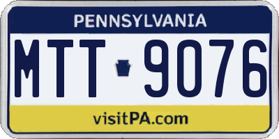 PA license plate MTT9076