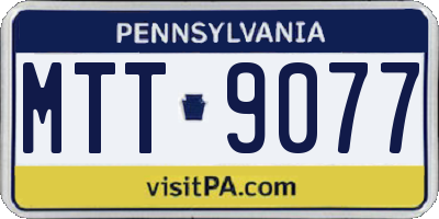 PA license plate MTT9077
