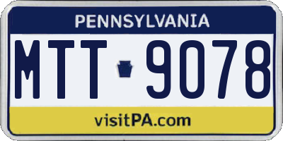 PA license plate MTT9078