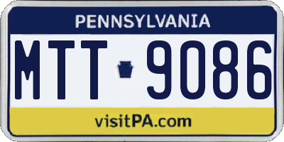PA license plate MTT9086