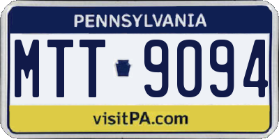 PA license plate MTT9094
