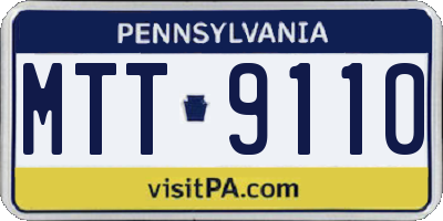 PA license plate MTT9110