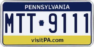 PA license plate MTT9111