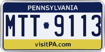 PA license plate MTT9113