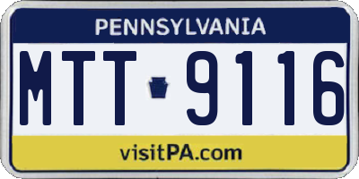 PA license plate MTT9116