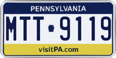 PA license plate MTT9119