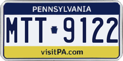 PA license plate MTT9122