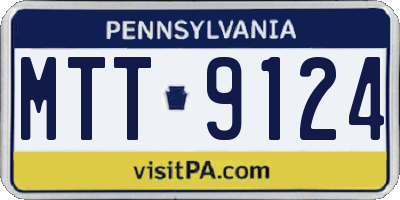 PA license plate MTT9124