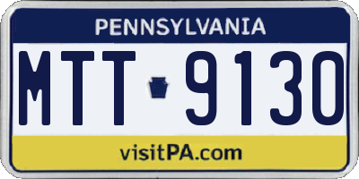 PA license plate MTT9130