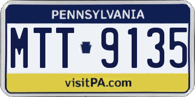 PA license plate MTT9135