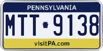 PA license plate MTT9138