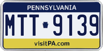 PA license plate MTT9139