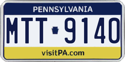 PA license plate MTT9140