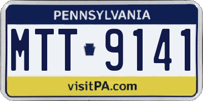 PA license plate MTT9141