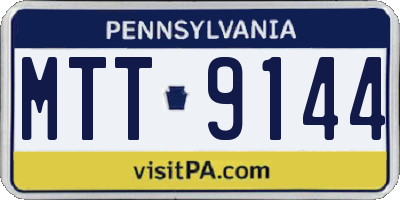 PA license plate MTT9144