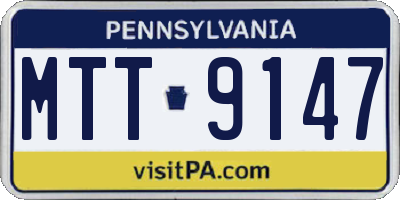 PA license plate MTT9147