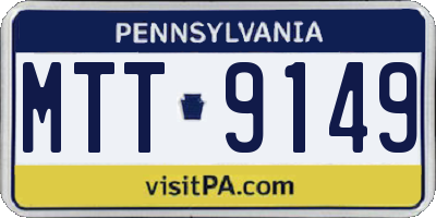 PA license plate MTT9149
